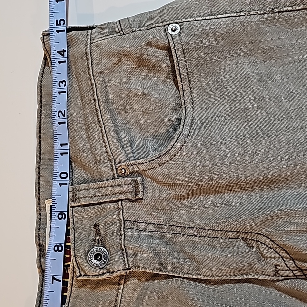 VTG Levi's 511 Skinny Slim Cutoffs Shorts Bermuda Jorts Distressed Hem Gray‎ 28 - Picture 9 of 11